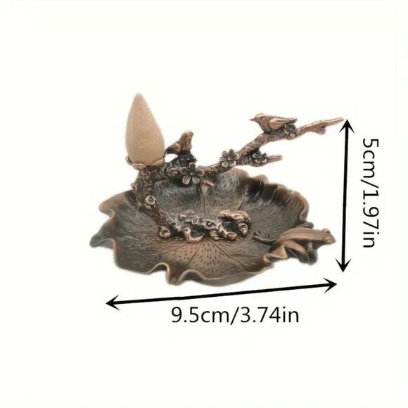 Creative Backflow Incense Holder with Plum Blossom & Frog Design for Home Decor - Picture 2 of 2